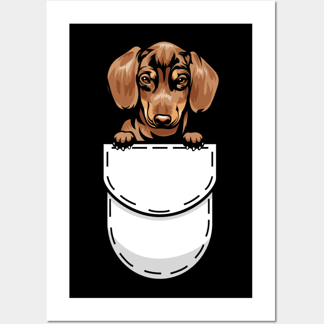 Funny Dachshund Pocket Dog Wall Art by Pet My Dog